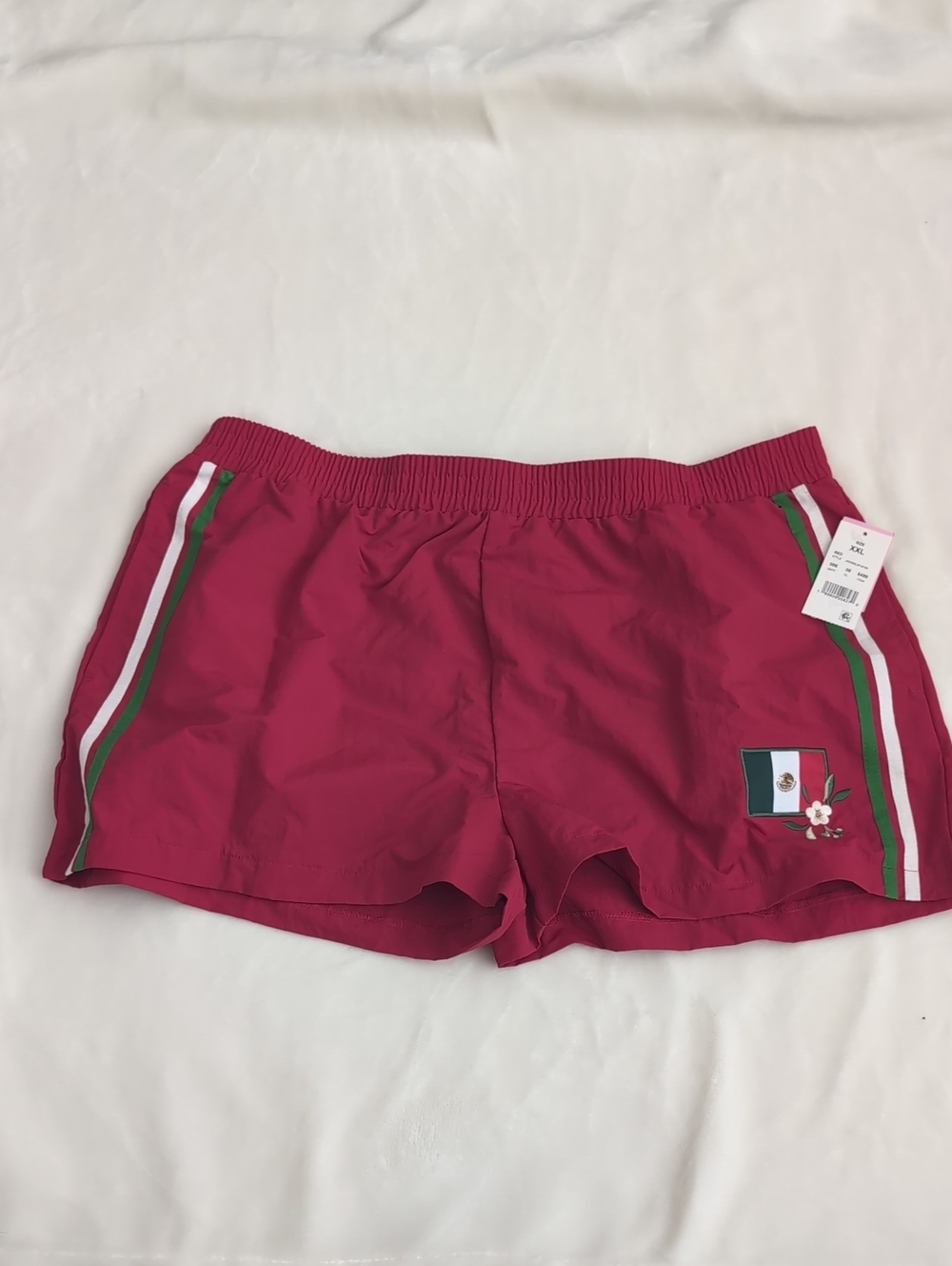 Zoe + Liv - Red Shorts With Mexican Flag, Flower Design NWT
